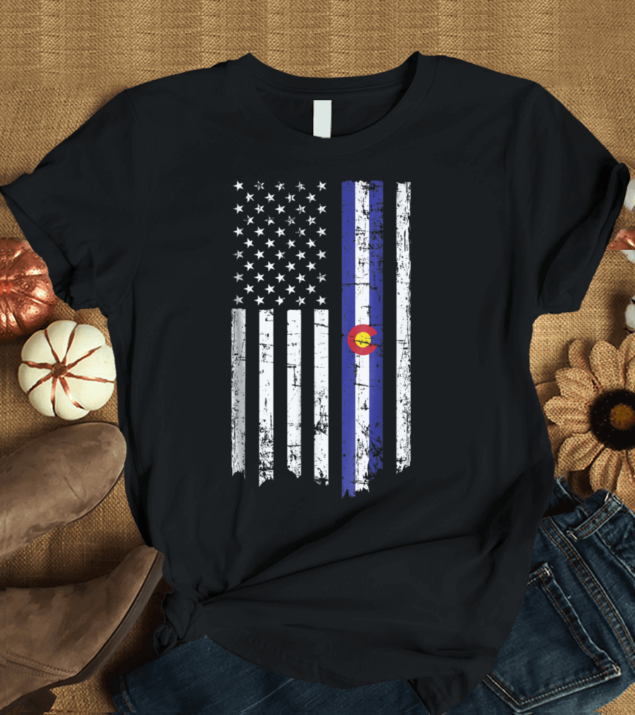 Colorado Flag Merged with American Flag T-Shirt