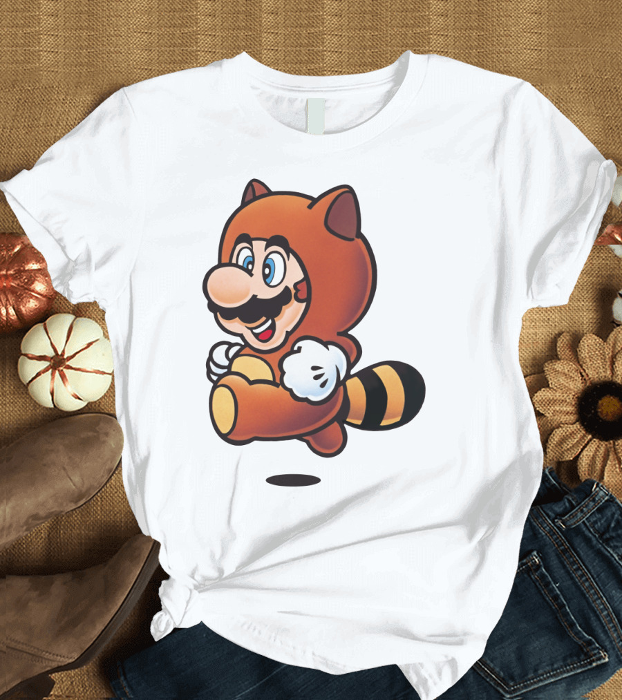 Tanooki Mario Super Leaf Power-Up Classic Look T-Shirt