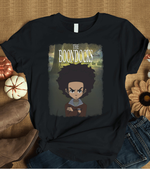 T-Shirt: The Boondocks Animated Series Character Huey Freeman Art Background T-Shirt The Boondocks Animated Series Character Huey Freeman Art Background T-Shirt