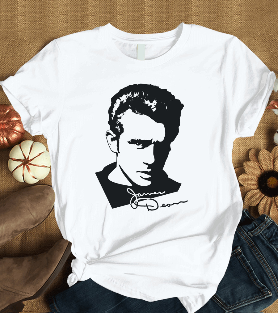 James Dean Portrait with Signature T-Shirt