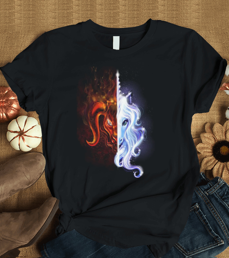 The Last Unicorn Duality of Fire and Ice T-Shirt