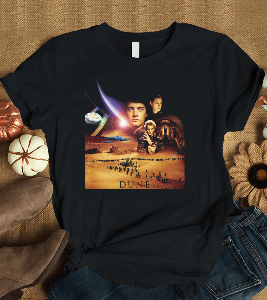Dune Movie Characters and Desert Planet Collage T-Shirt