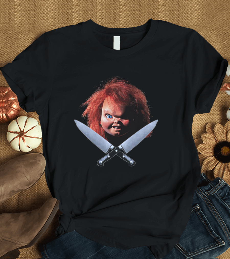 Chucky Doll with Crossed Knives from Child's Play T-Shirt