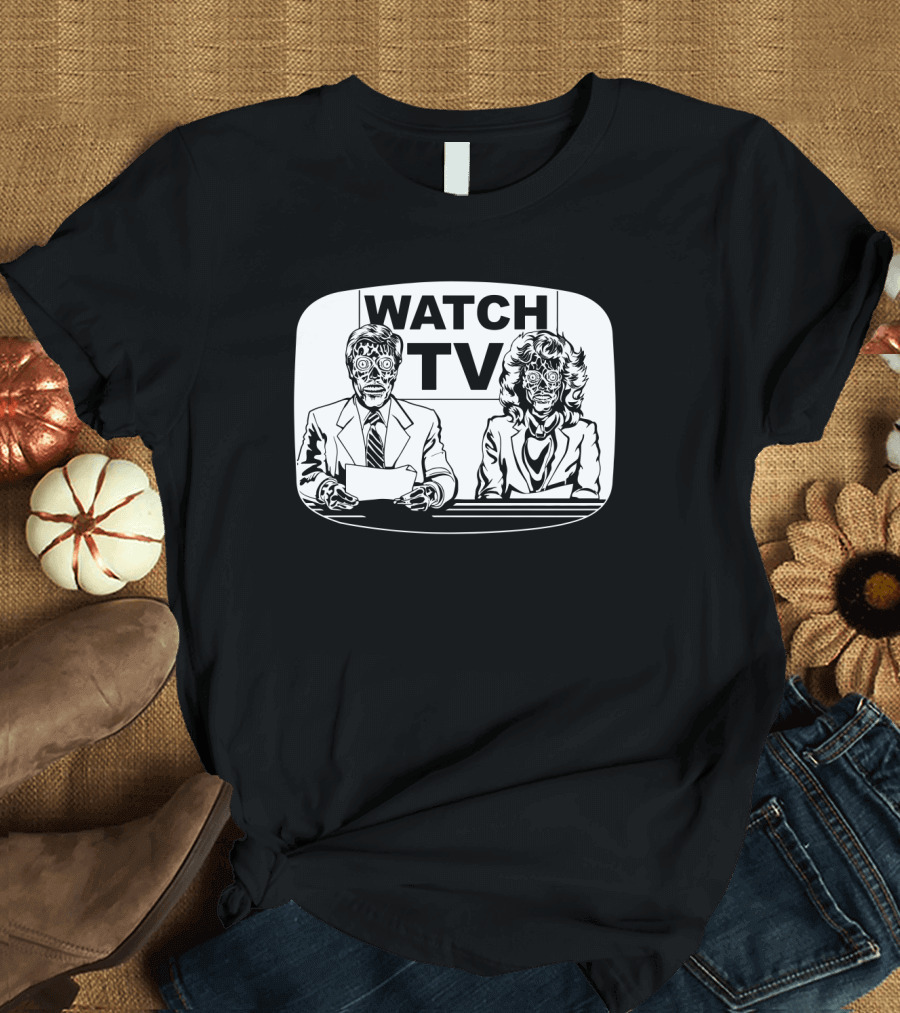 Watch TV They Live News Anchors Alien Faces T-Shirt