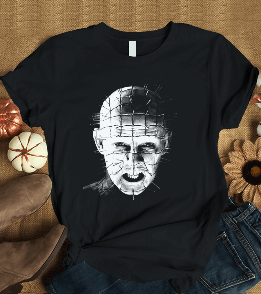 Hellraiser Pinhead Horror Icon Grayscale T-Shirt