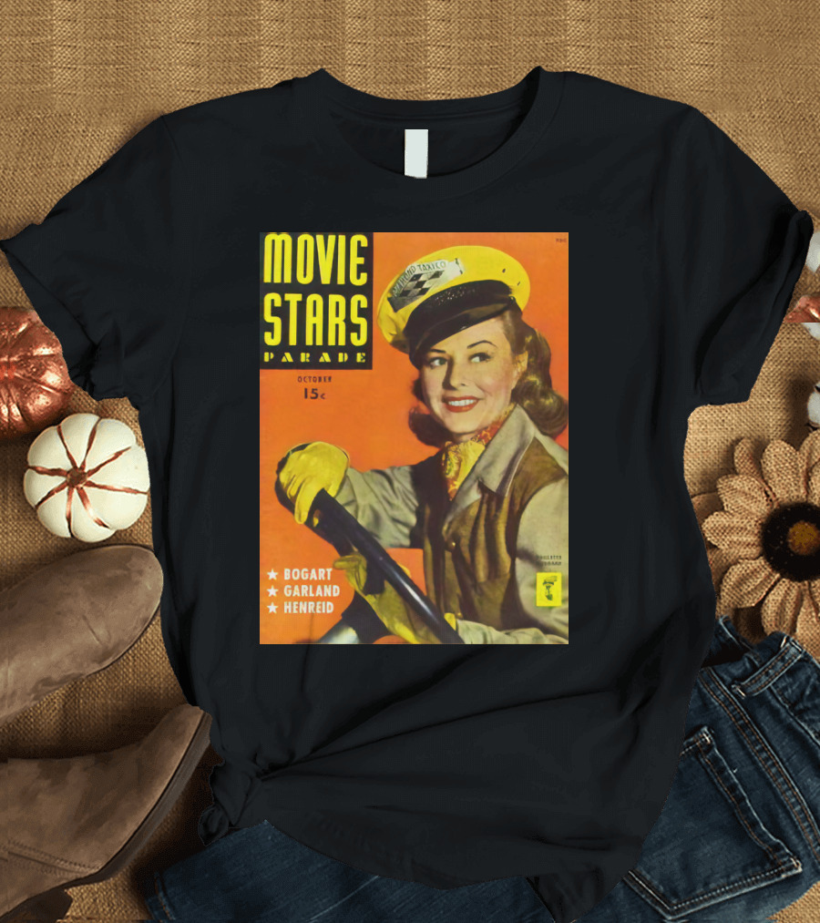 Movie Stars Parade October 15c Bogart Garland Henreid Paulette Goddard (1910) T-Shirt