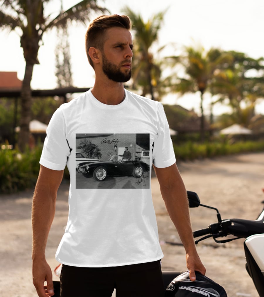 1963 Steve McQueen Carroll Shelby Cobra Classic Car Photo T-Shirt