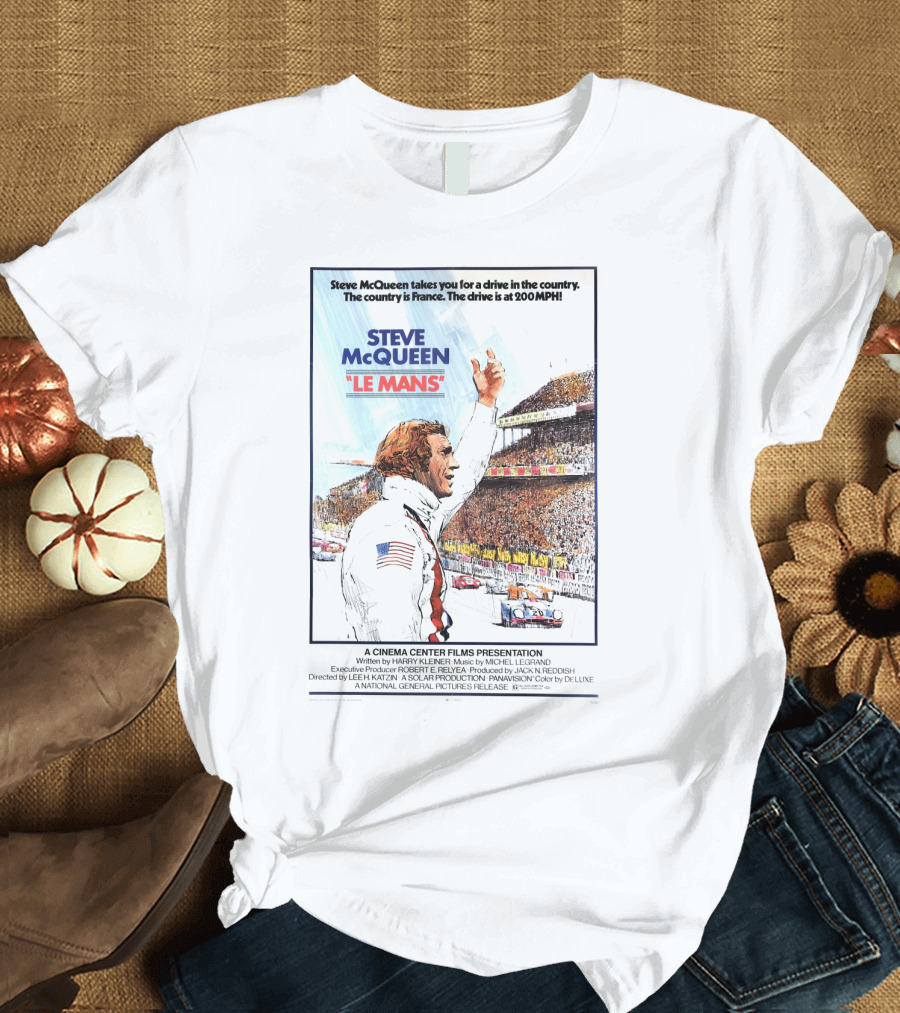Steve McQueen Le Mans 1971 Racing Champion at 200 MPH T-Shirt