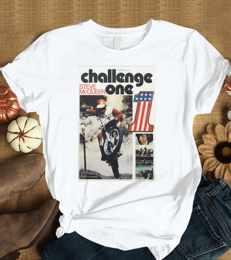 ON ANY SUNDAY Challenge One Steve McQueen Number One Racing Motocross America T-Shirt