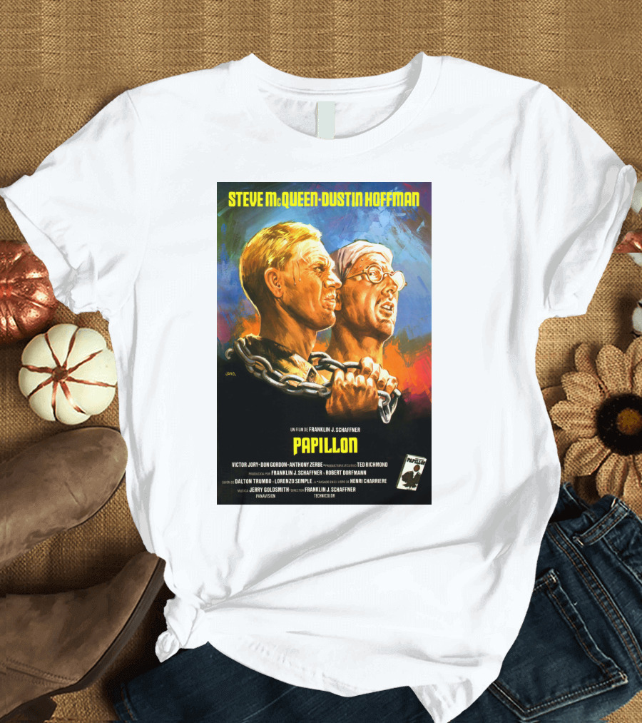 Steve McQueen Dustin Hoffman Papillon Movie T-Shirt