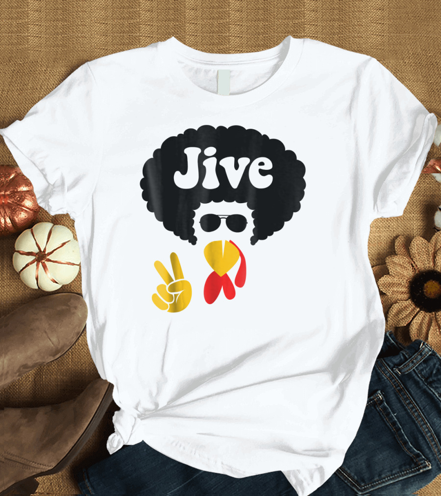 Jive Afro Turkey Peace Sign Cool Sunglasses T-Shirt