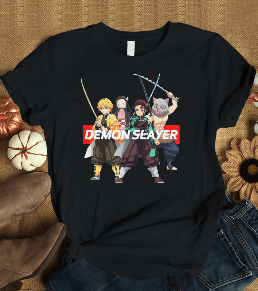 Demon Slayer Anime Characters with Swords T-Shirt