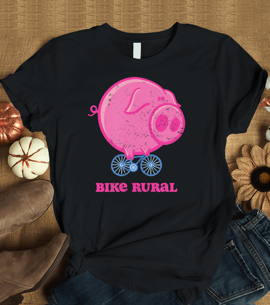 Bike Rural Pig Bicycling T-Shirt