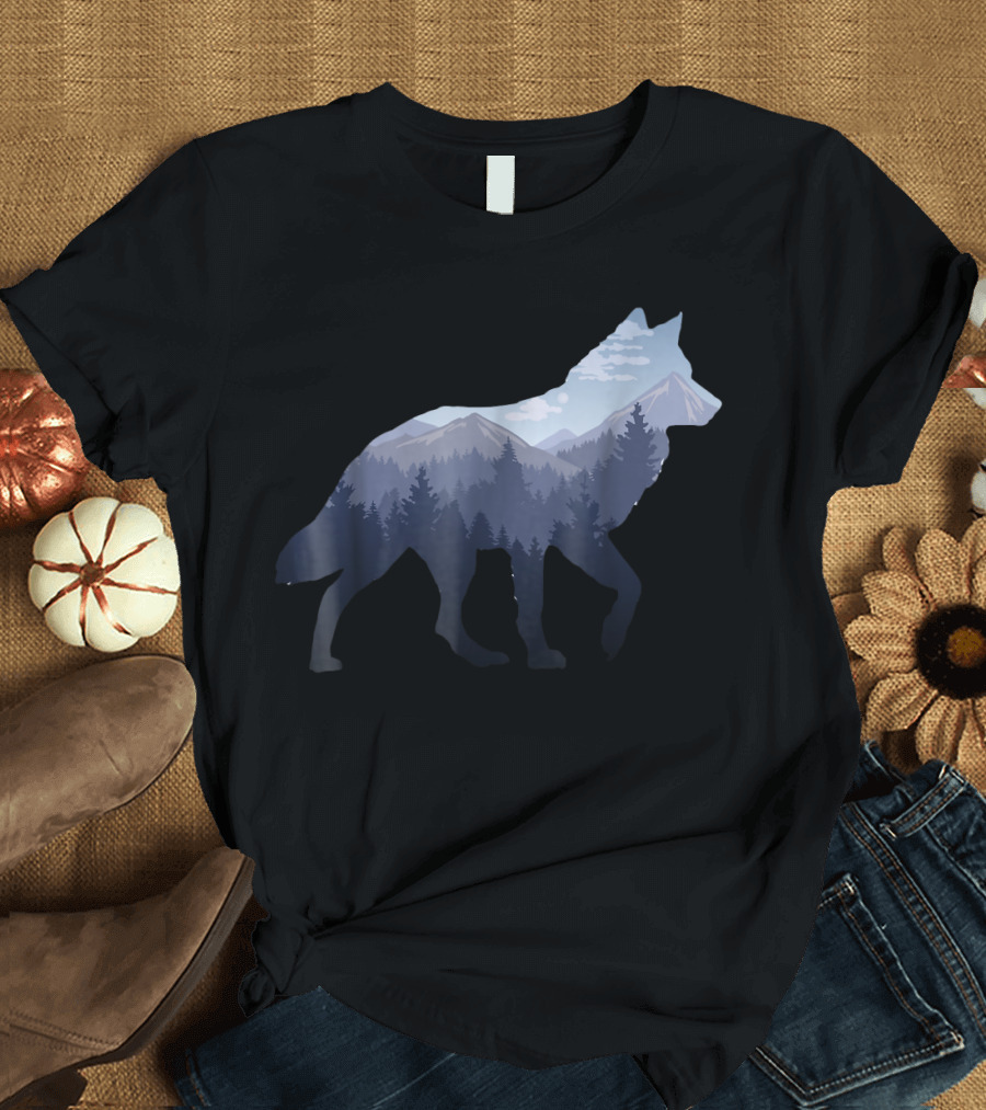 Lone Wolf Mountain Forest T-Shirt