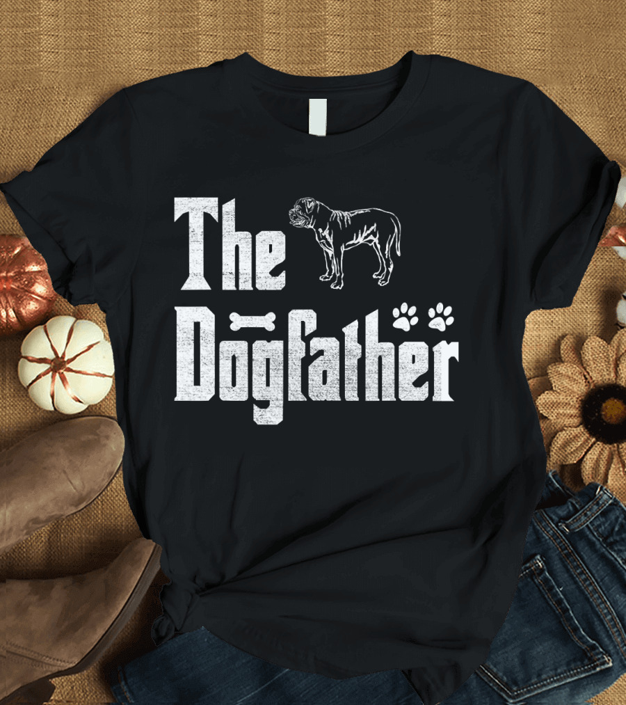 Funny Boerboel The Dogfather Boerboel Dog Paw Prints T-Shirt