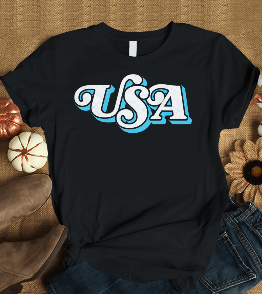 Vintage USA Typography Patriotic T-Shirt