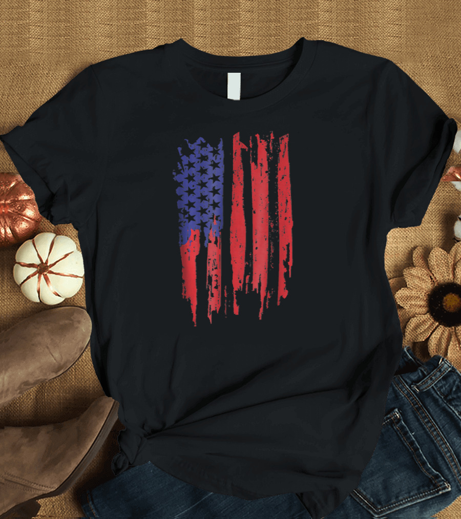 4th Of July American Flag Distressed Style for Teens T-Shirt