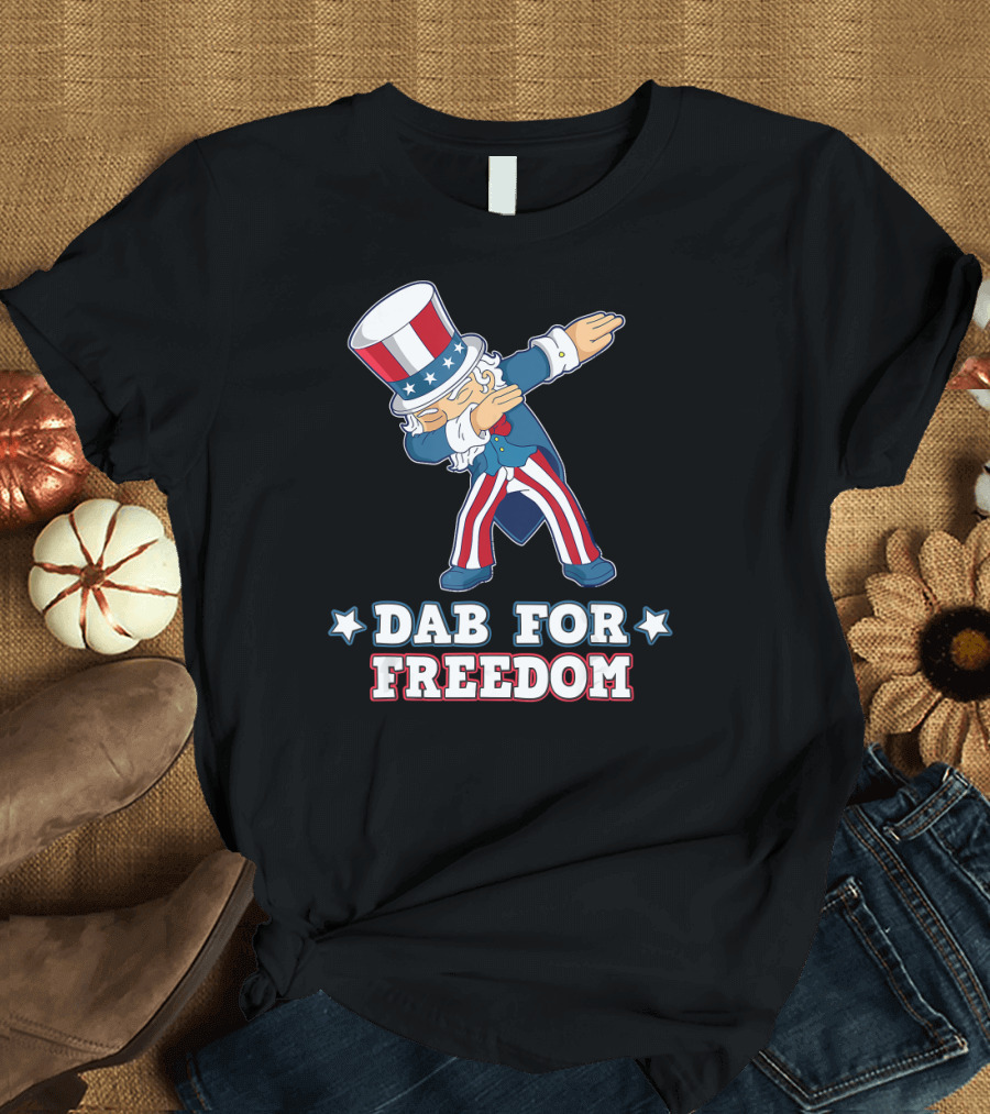 Dab For Freedom Dabbing Uncle Sam Patriotic Pose T-Shirt
