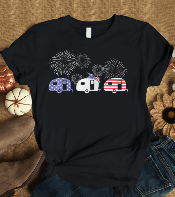 T-Shirt: Fourth of July Camping Humor Peace Love Fireworks T-Shirt Fourth of July Camping Humor Peace Love Fireworks T-Shirt