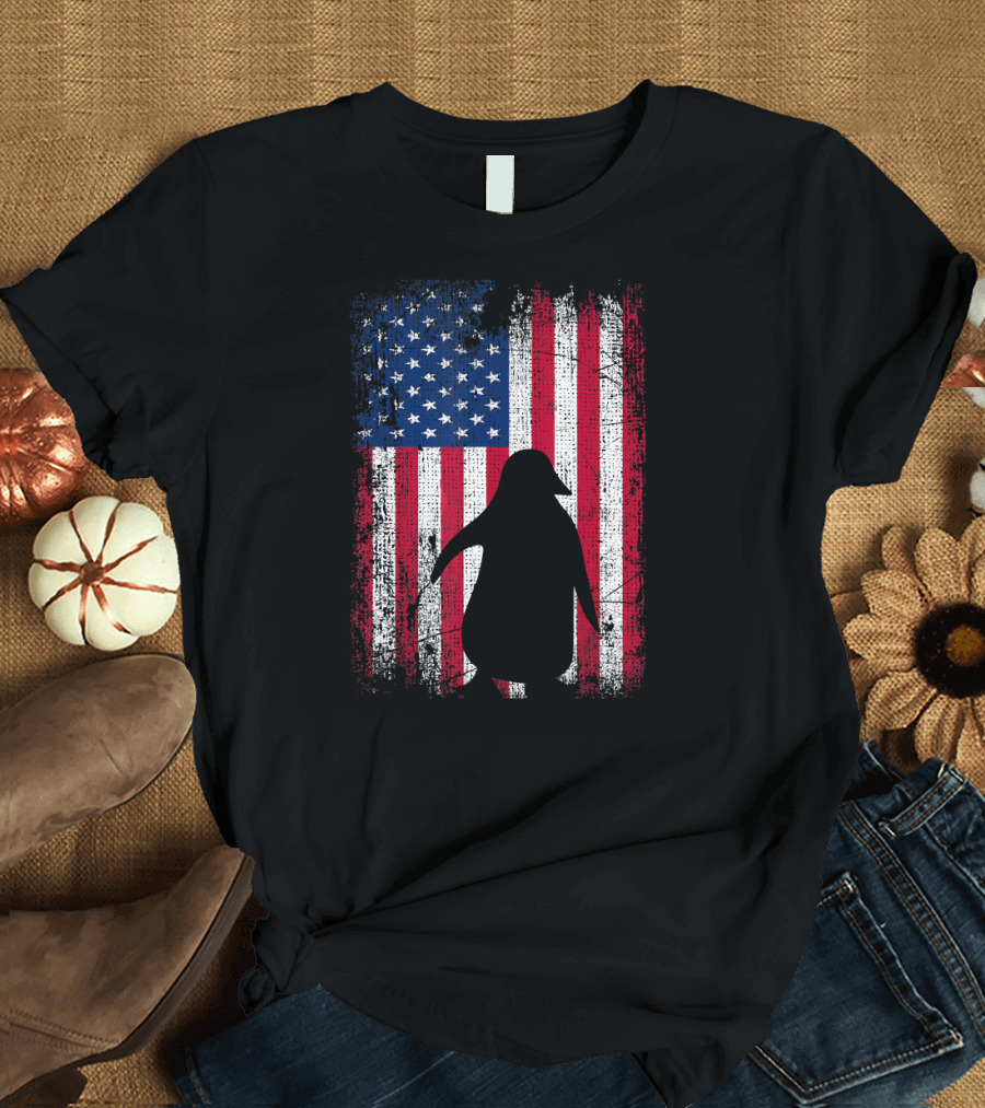 American Flag Penguin T-Shirt