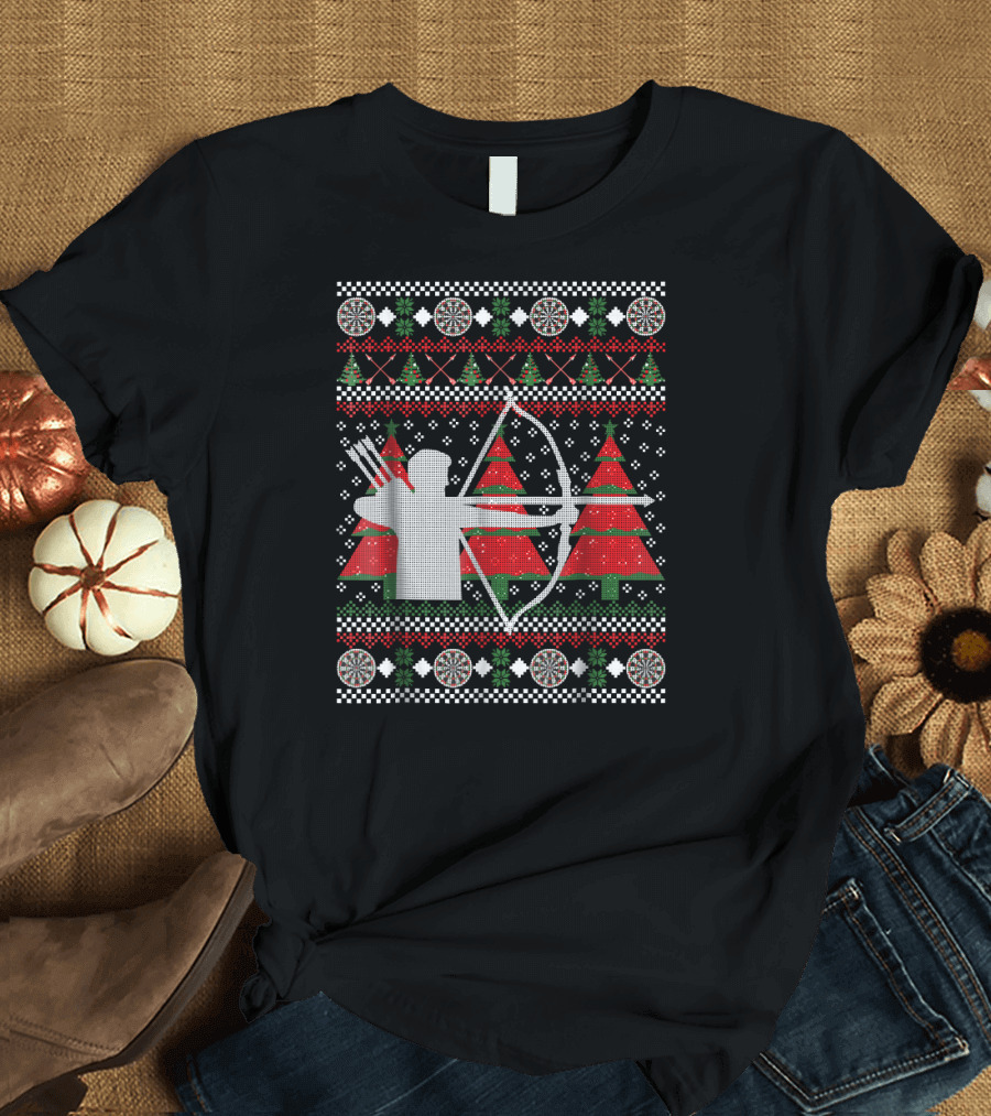 Archery Bow Hunting Arrow Bow Funny Ugly Christmas T-Shirt