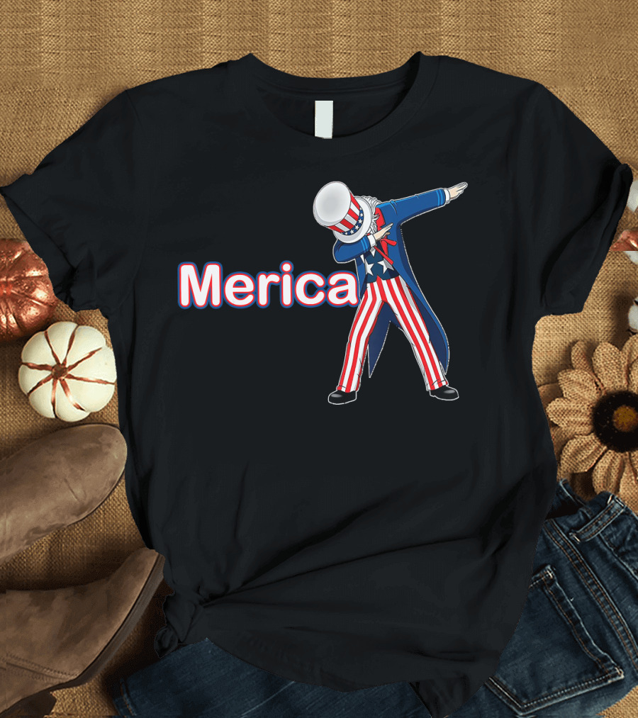 Merica Dabbing Uncle Sam USA America July 4th Patriotic T-Shirt