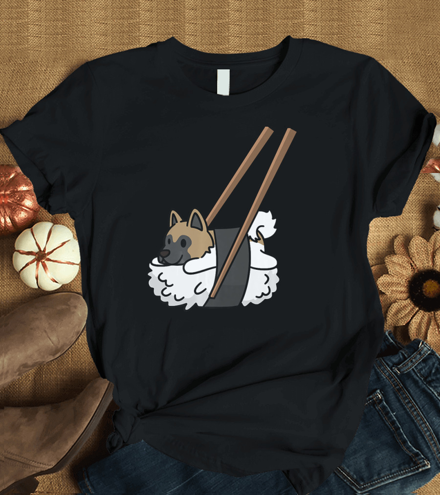 Akita Dog Sushi Roll Humor T-Shirt