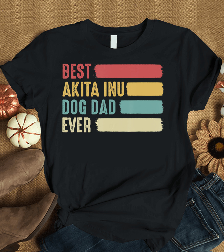 Best Akita Inu Dog Dad Ever Mens T-Shirt