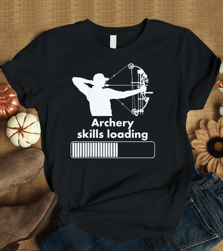 Kids Archery Skills Loading Funny Bow Hunter Gift T-Shirt