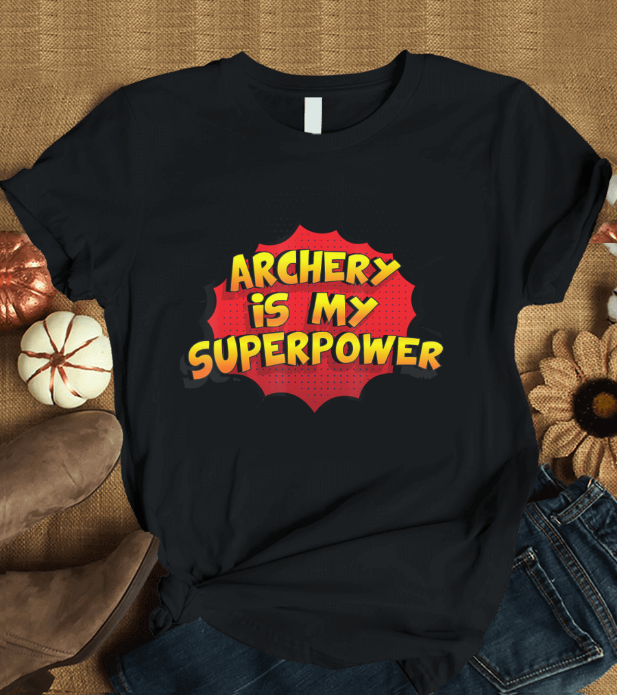 Archery Is My Superpower Comic Burst T-Shirt