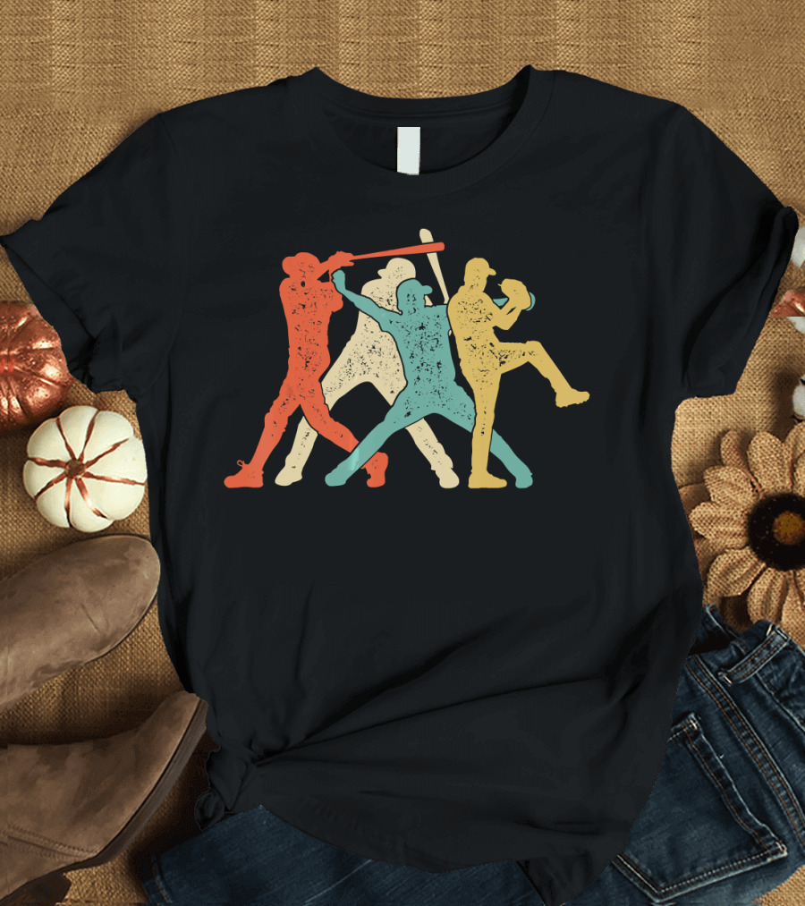 Baseball Vintage Catcher Pitcher Batter T-Shirt