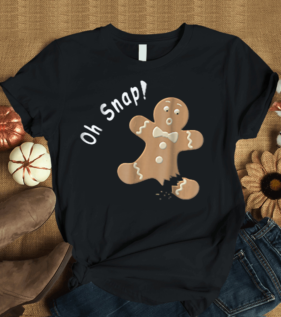 Funny Baking Oh Snap Holiday Gingerbread Man Broken Cookie T-Shirt