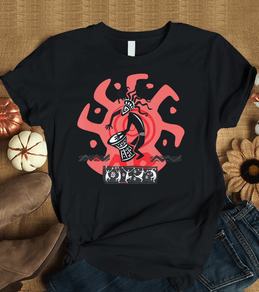 African Tribal Drumsticks Kokopelli Funny Drummer T-Shirt