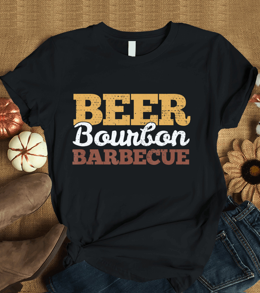 BBB Beer Bourbon Barbecue BBQ Lover Grilling T-Shirt