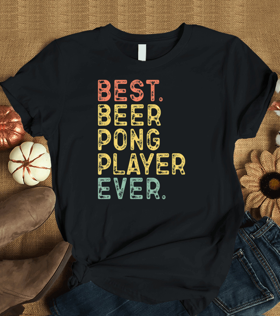 Best Beer Pong Player Ever Vintage Retro T-Shirt