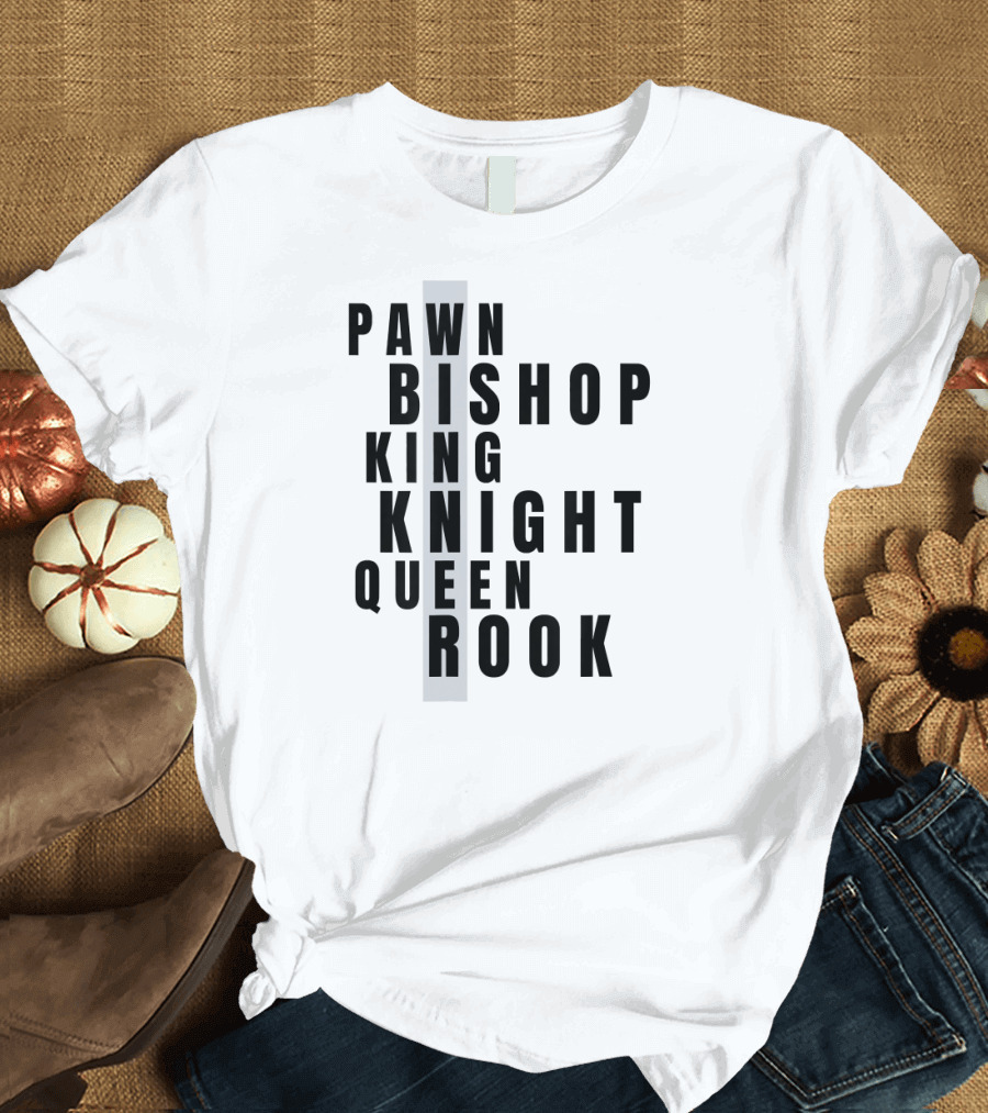 Pawn Bishop King Knight Queen Rook Winning Chess Crossword T-Shirt