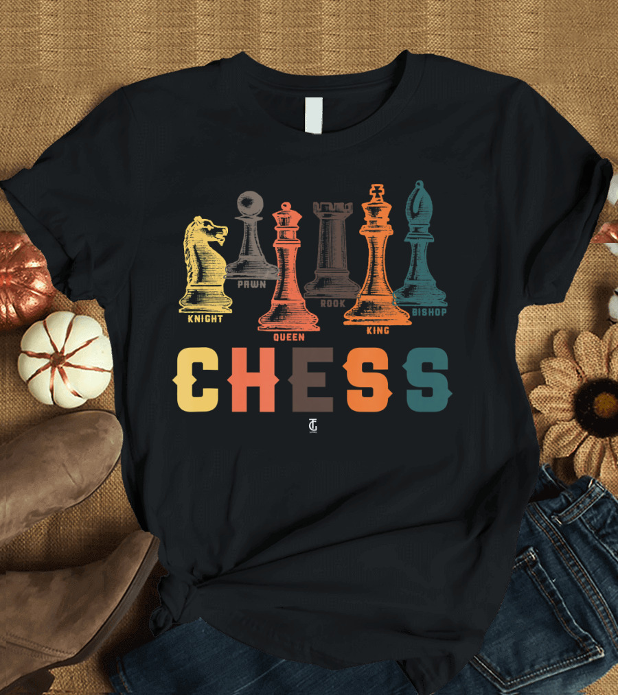 Chess Grandmaster Checkmate Knight Queen Rook King Bishop Pawn T-Shirt
