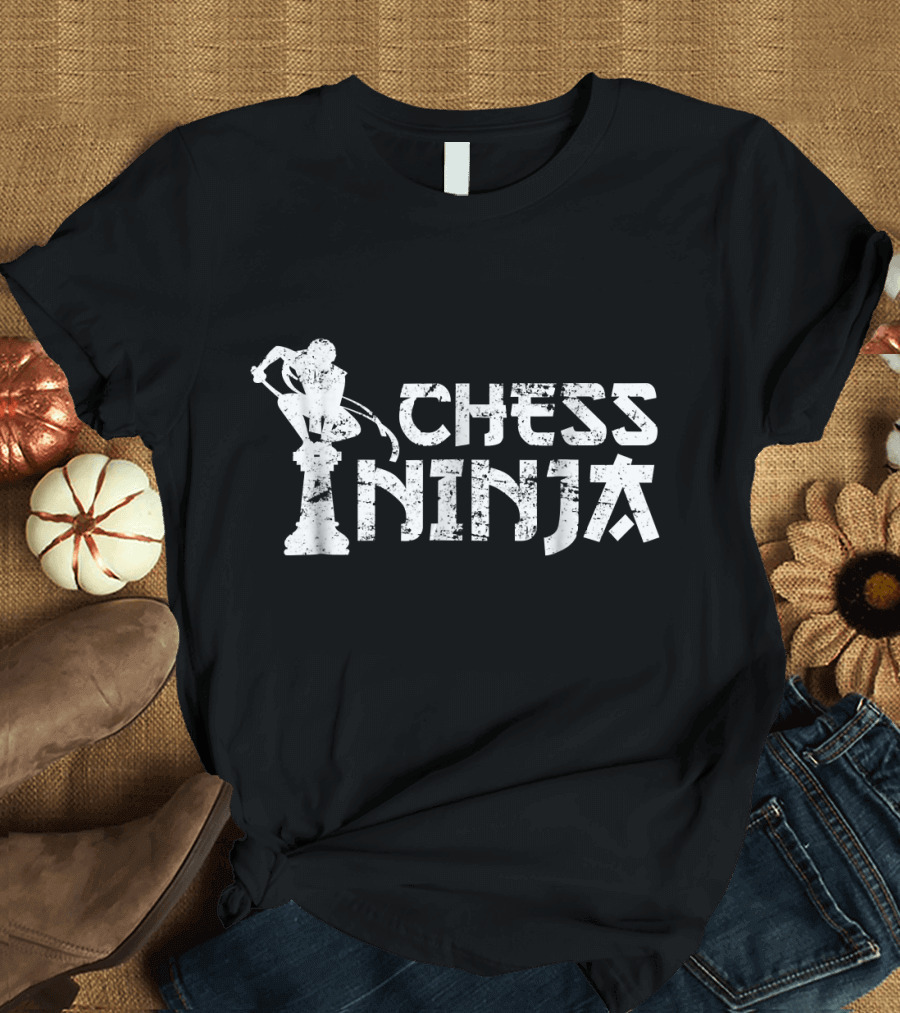 Chess Ninja Player on Chess Piece T-Shirt