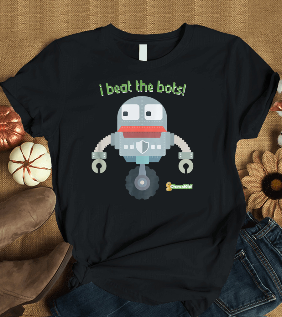 Kids ChessKid I Beat The Bots Robot T-Shirt