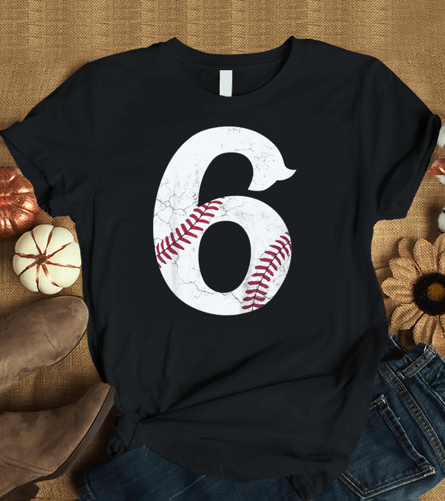 Kids Baseball Happy Birthday 6th 6 Year Old T-Shirt