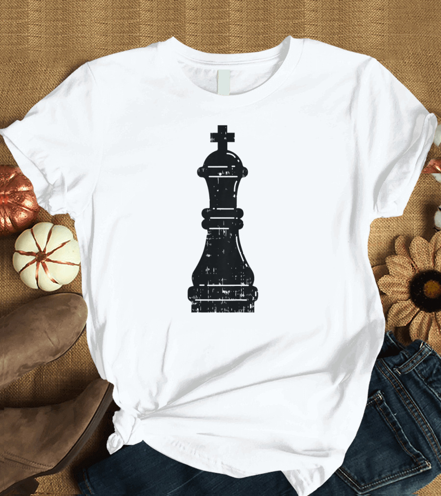 Kids King Chess Piece Halloween Group Minimalist Black T-Shirt