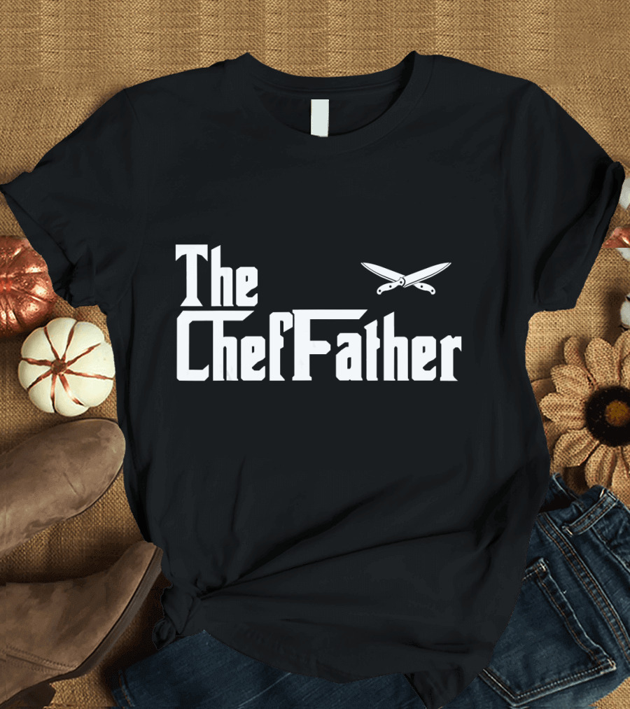 Mens The ChefFather Funny Culinary Chef Knife Club Cook T-Shirt