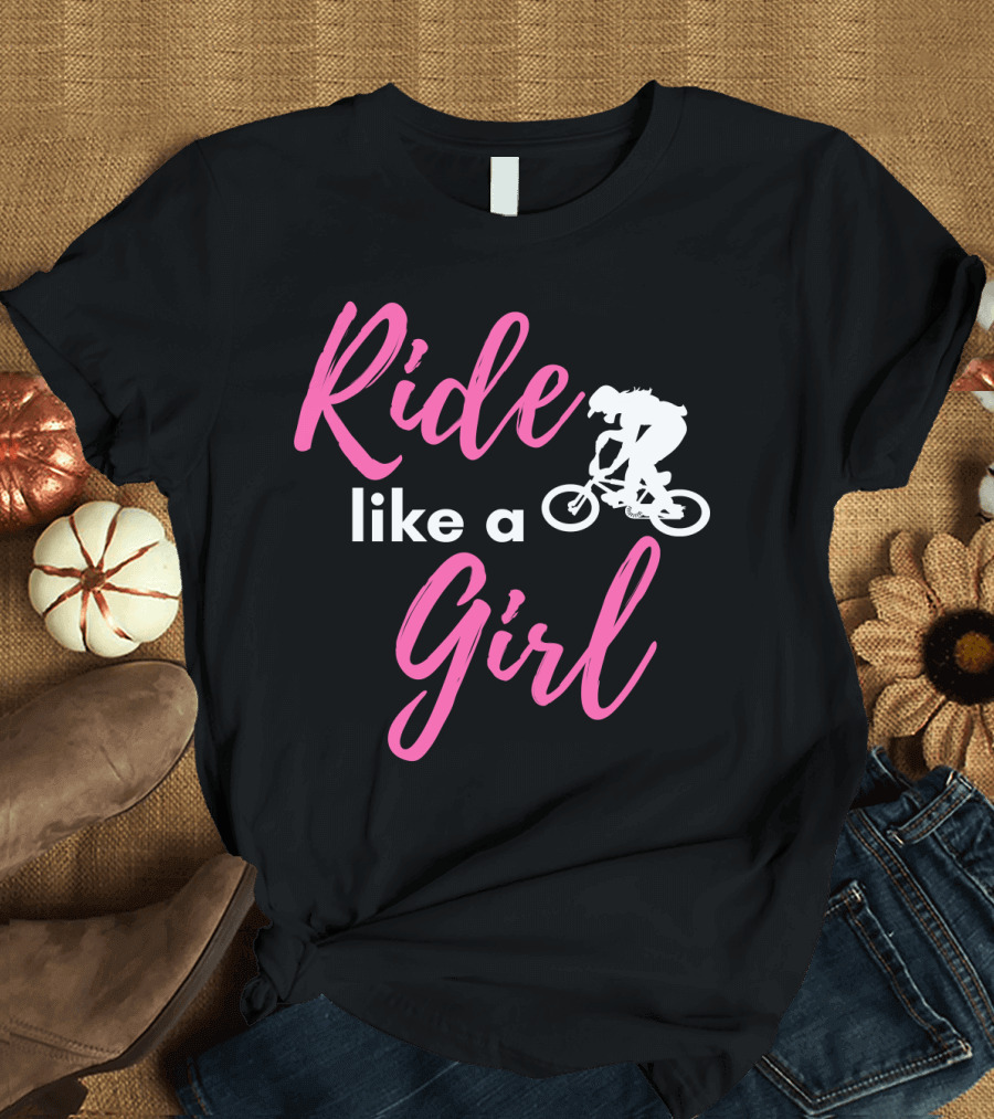 Ride Like A Girl BMX Bike SilhouetteBold T-Shirt