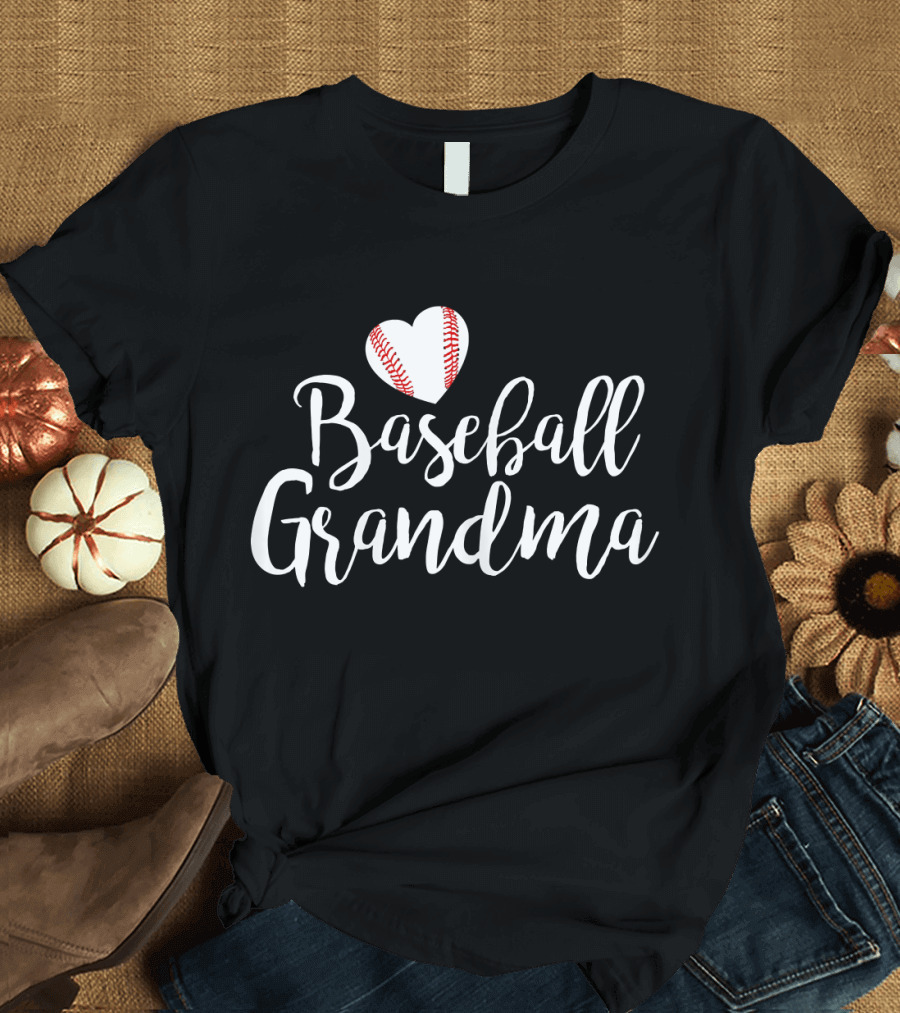 Baseball Grandma Heartball Mother's T-Shirt