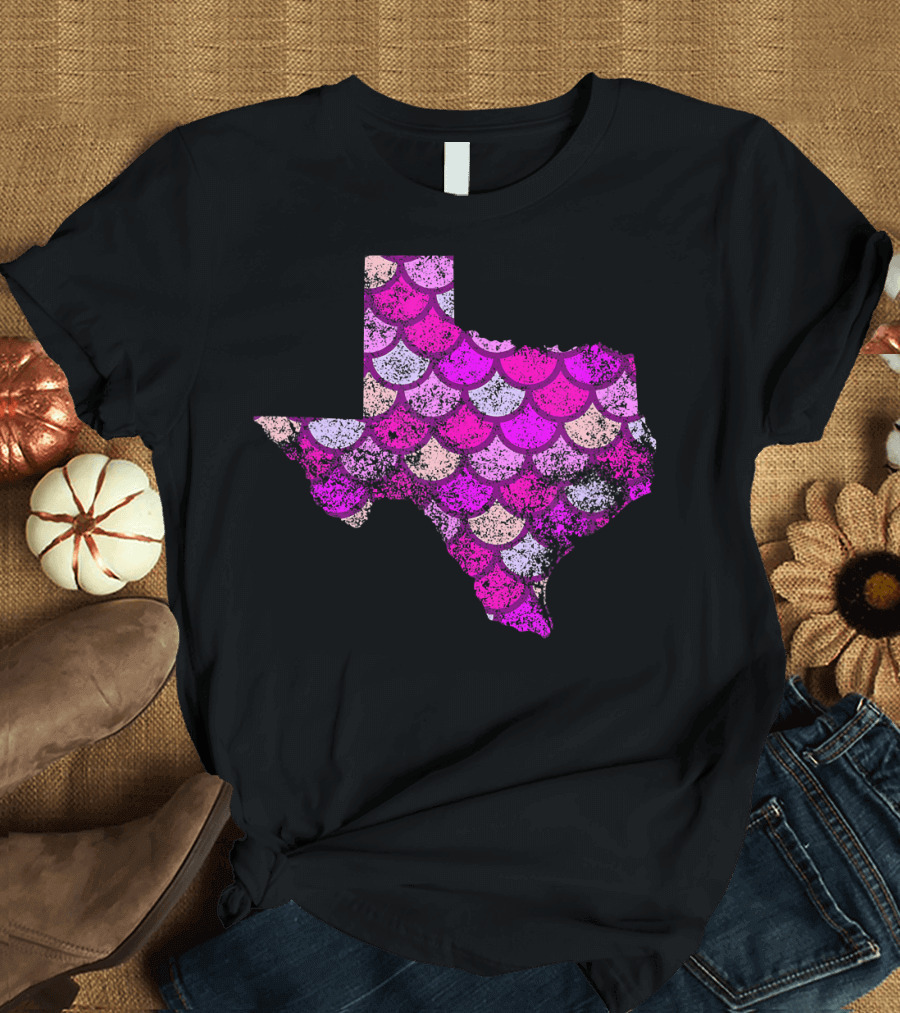 Cute Texas Fish Scale Map T-Shirt