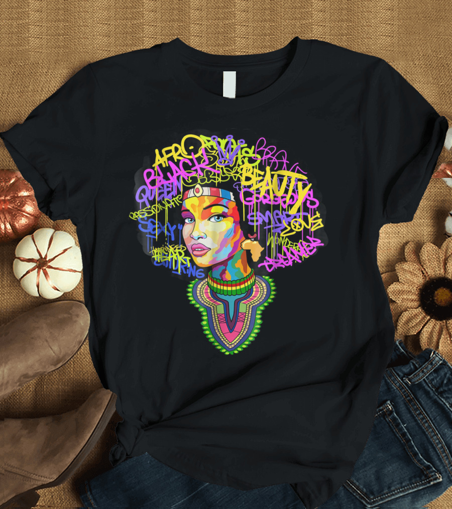 Black Afro Queen Beauty Expression Style Power T-Shirt