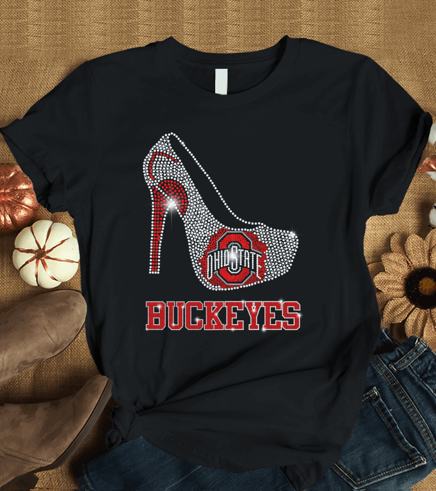 Ohio State Buckeyes Rhinestone High Heel T-Shirt