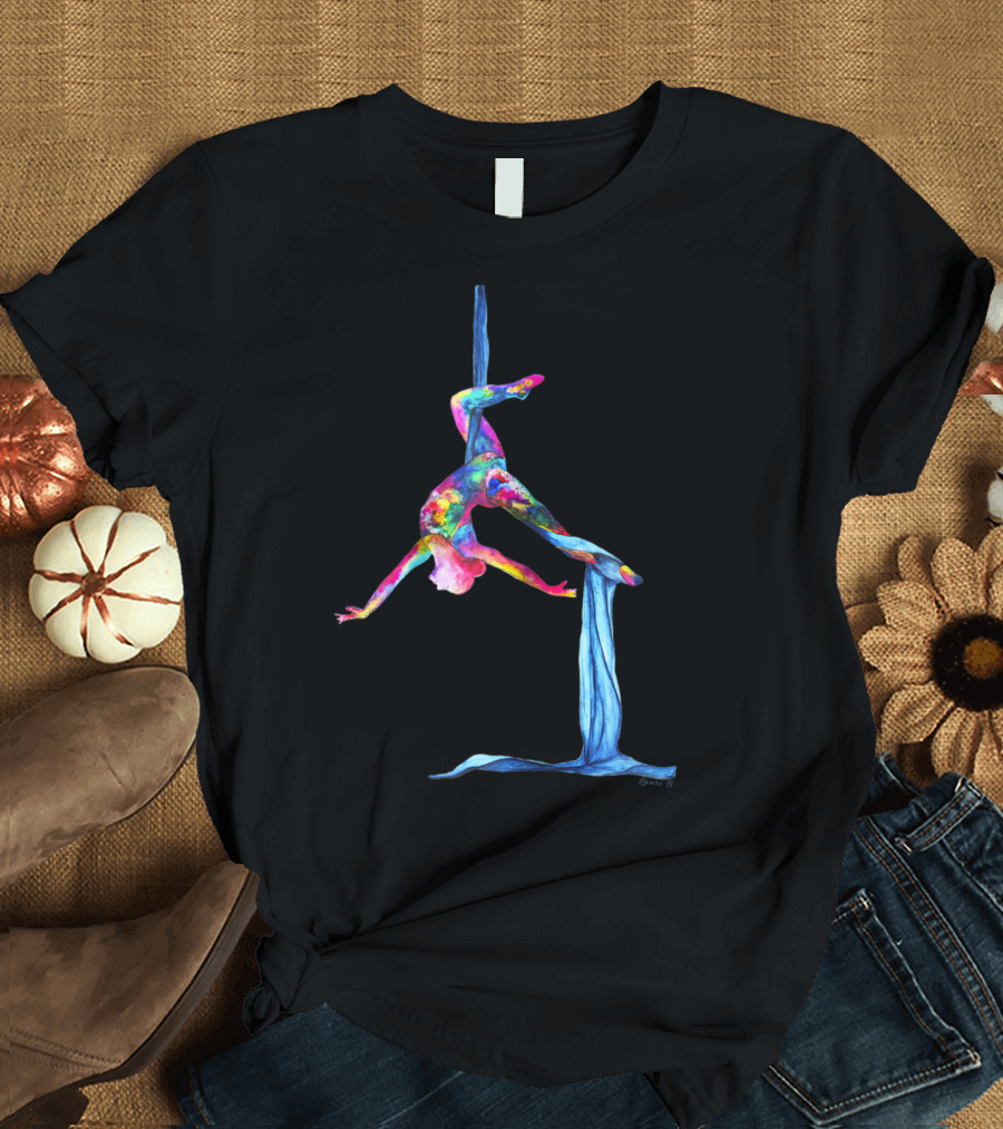 Aerial Silk Yoga Colorful Performance T-Shirt