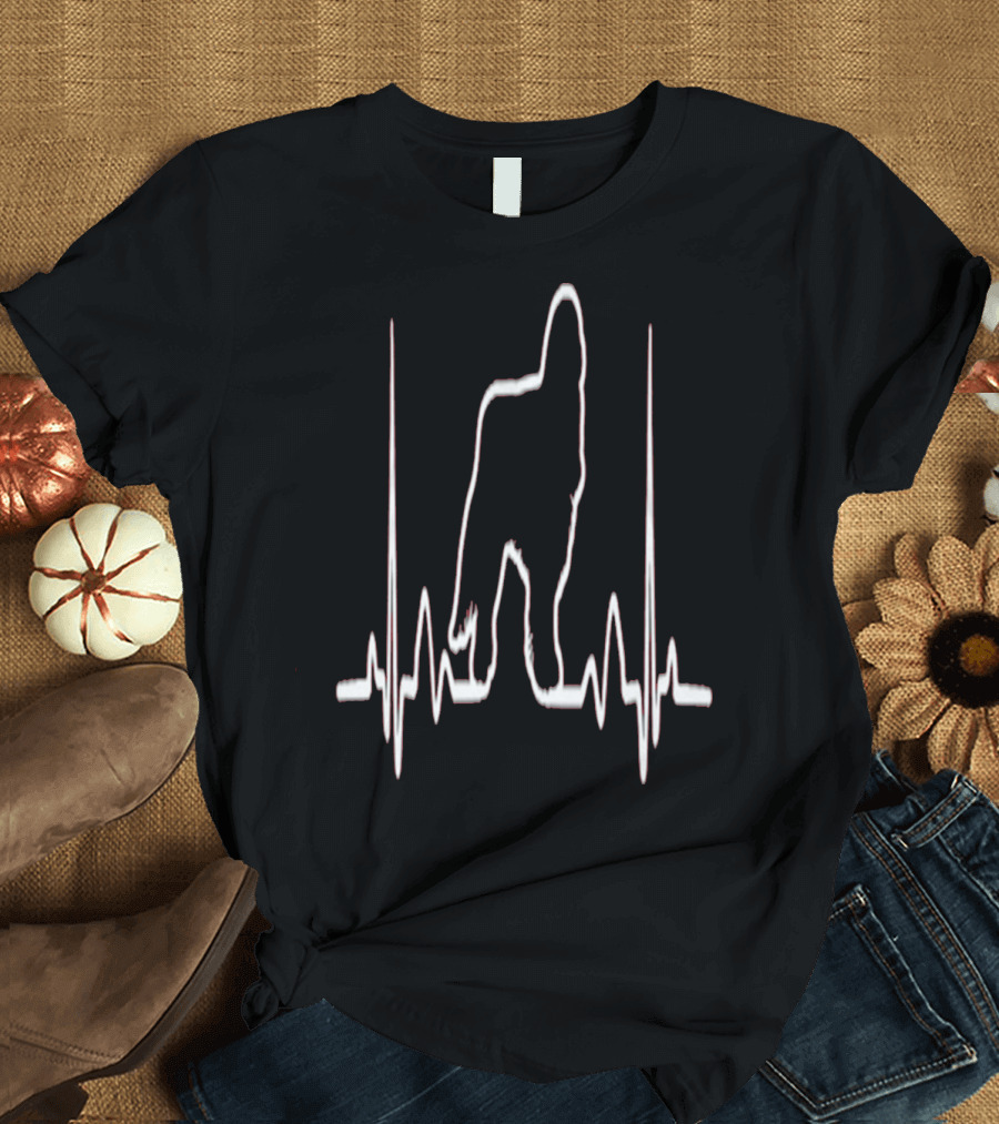 English Toy Spaniel Dog Heartbeat Silhouette With Canine Pulse T-Shirt