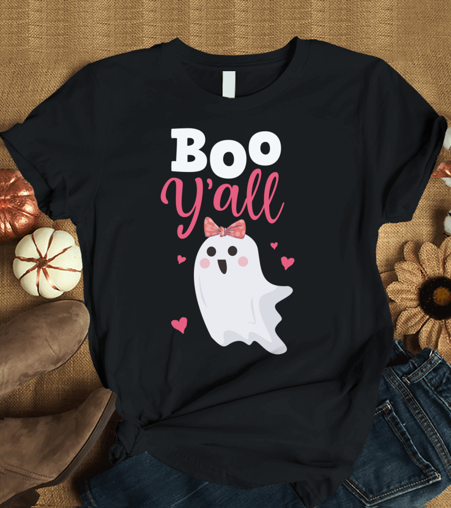 Boo Y'all Halloween Ghost Cute Southern Girl Women T-Shirt